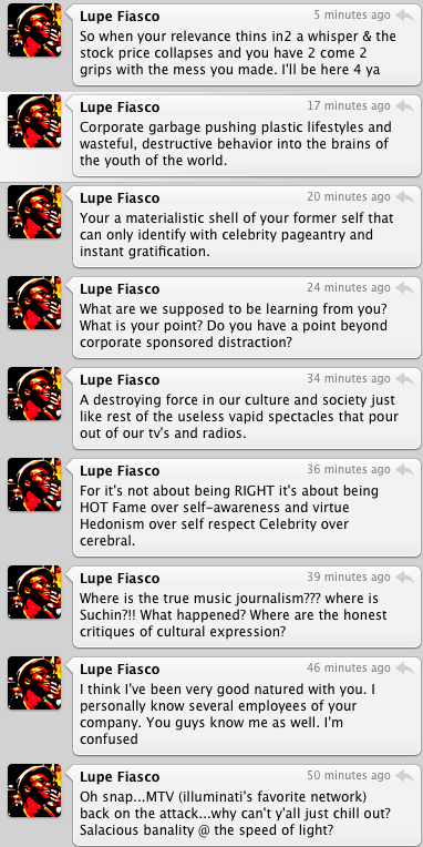 Lupe Fiasco Destroys MTV On Twitter