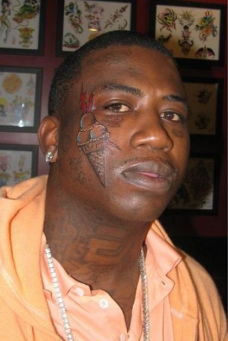 Gucci Mane Tattoed His Face.