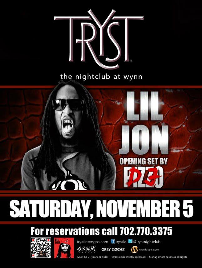 Tryst w/ Lil Jon + DJ Pizzo Tonight